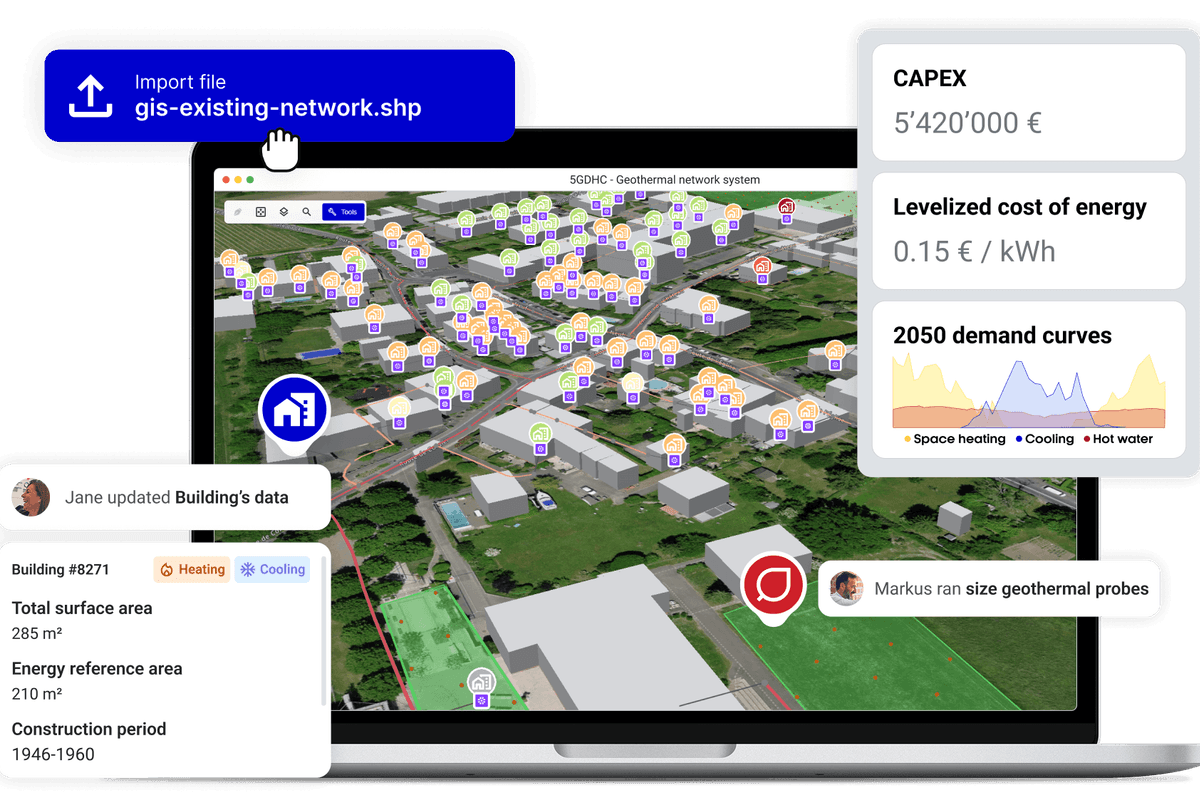 Planeto network design interface