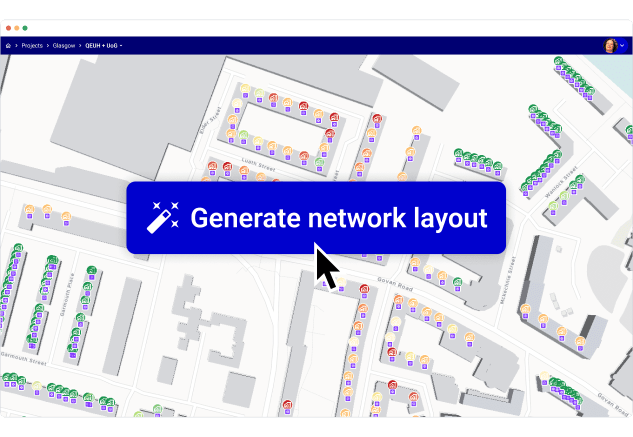 Generating a thermal network layout in one click Generating a thermal network layout in one click